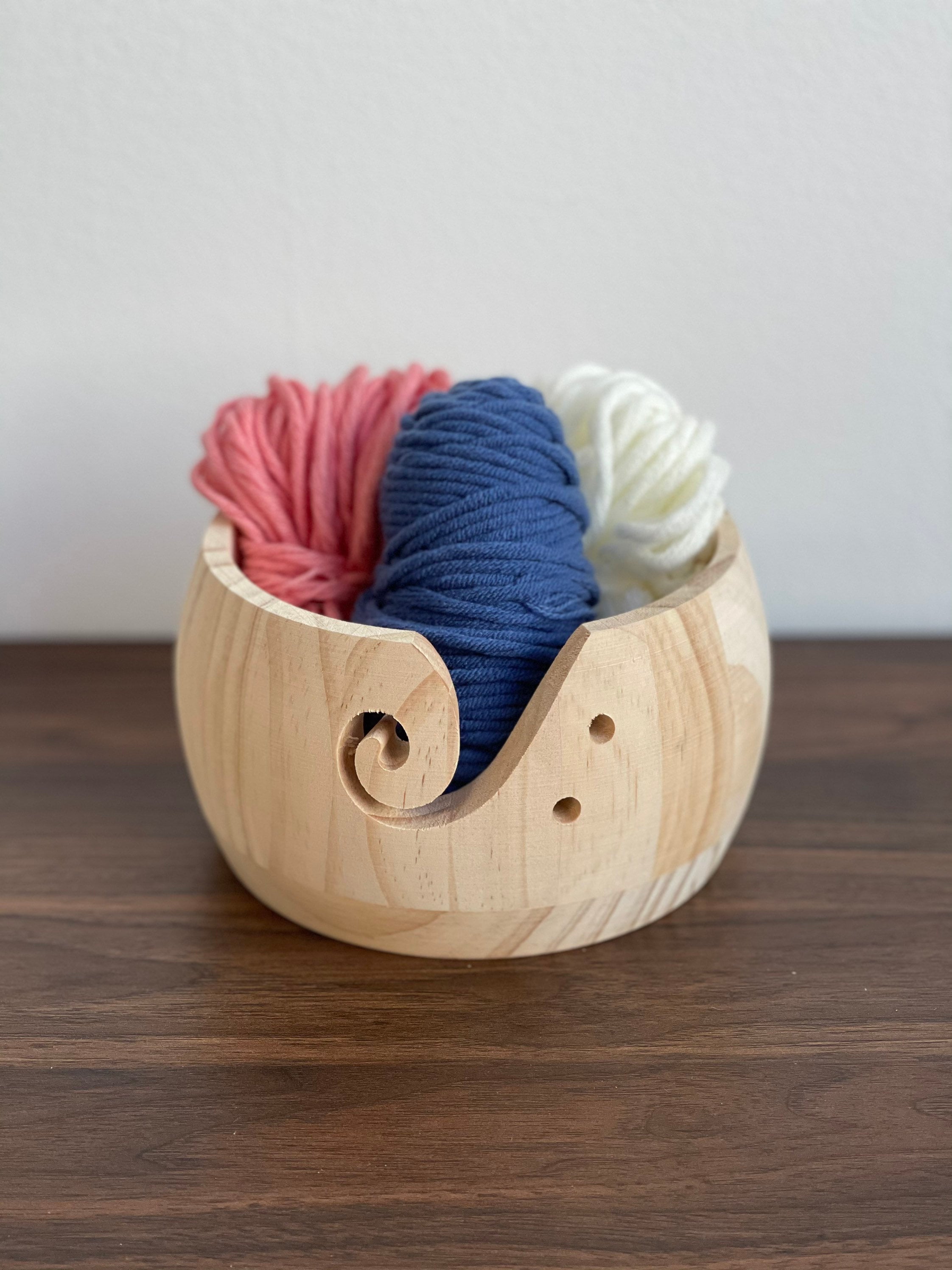 Yarn Bowls for Knitting, Extra Large Yarn Bowl Handmade Yarn Holder Bowl  Wooden